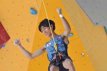 Mondiali Arrampicata Arco: Lead - Il giapponese Sachi Amma durante le Qualificazioni Lead.