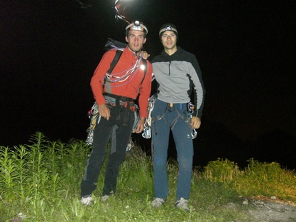 Nuvole Barocche alla Civetta: prima ripetizione per Baù e Beber - Il 15-16 luglio prima ripetizione per Alessandro Baù e Alessandro Beber di Nuvole Barocche (1240m, IX sup., A2) sulla parete nord ovest della Civetta (Dolomiti) aperta da Venturino De Bona e Piero Bez nel 1999.