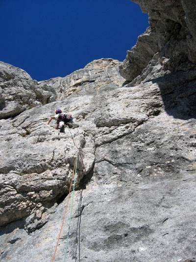 Filtro Magico on Spiz d’Agner repeated by Roverato and De Giuli - On 22/09 Alessio Roverato and Alberto De Giuli repeated Filtro Magico, XI A3 on the south face of the Spiz D’Agner (Dolomites).