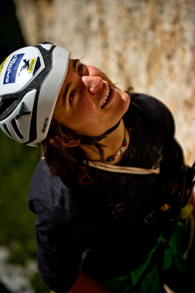 Simon Gietl - Simon Gietl and Simon Niederbacher on Das Privilig 9- on Piz Ciavazes, Sella, Dolomites.