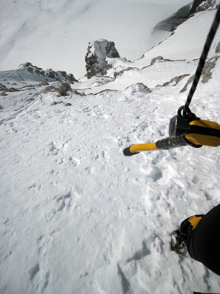 Jof di Montasio South Face, first ski descent of by Luca Vuerich - Luca Vuerich has carried out the first ski descent of the South Face of Jof di Montasio 2753m (Julian Alps).