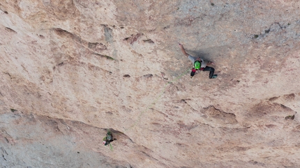 Vallaccia, Dolomites, Torre di Mezzaluna, Angelo Contessi, Leo Gheza, Monologica - Angelo Contessi and Leo Gheza making the first ascent of Via Monologica on Torre di Mezzaluna in Vallaccia (Dolomites)