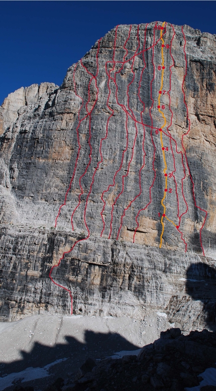 Via della Soddisfazione, Cima D'Ambiéz, Dolomiti di Brenta - Via della Soddisfazione alla Cima D'Ambiéz nelle Dolomiti di Brenta