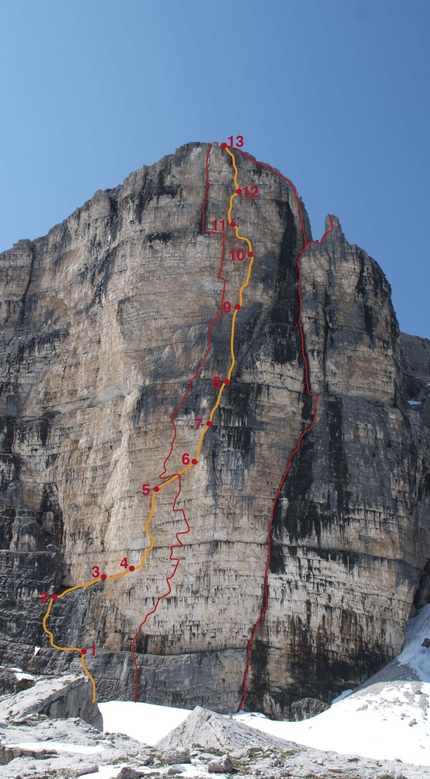 Dolomiti di Brenta - Via Loss - Bonvecchio - Destefani al Castello di Vallesinella, Dolomiti di Brenta