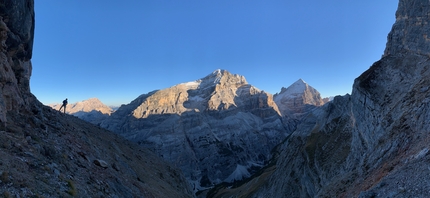 Furcia Rossa, Dolomiti, Hubert Eisendle, Simon Kehrer - L'apertura di Hinterm Horizont alla Furcia Rossa nelle Dolomiti (Hubert Eisendle, Simon Kehrer)