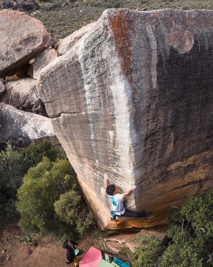 Ryuichi Murai is Livin' Large (8C+) in Rocklands