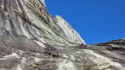 Al Qualido in Val di Mello (Val Masino) la via Impressioni di Settembre