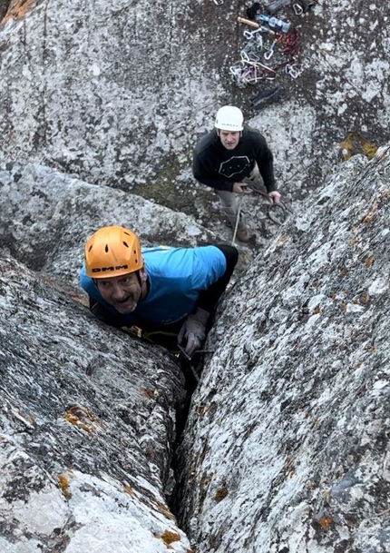 Paul Pritchard - Paul Pritchard making the first ascent of 'Jean' at Devil's Corner, Hobart, Tasmania