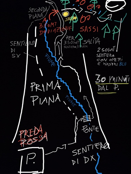 Predarossa, Val Masino - L'accesso alla falesia Predarossa in Val Masino