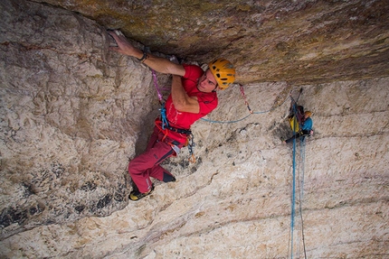 Luka Krajnc - Luka Krajnc climbing Bellavista 8c, Tre Cime di Lavaredo, Dolomites