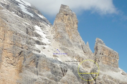 Landslide on the Tofana di Rozes, Dolomites
