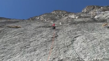 Bernasconi and Pedeferri and the first winter ascent Spada nella Roccia, Qualido, Val di Mello