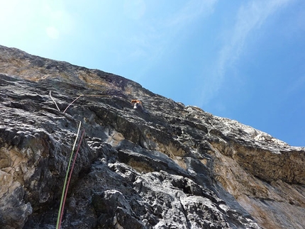 Crozzon di Brenta - Via Slovenia - Sulla via Slovenia aperta da Pavle Kozjek e Ales Dolenc sul Crozzon di Brenta