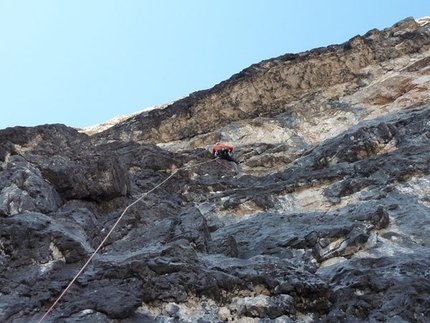 Crozzon di Brenta - Via Slovenia - Sulla via Slovenia aperta da Pavle Kozjek e Ales Dolenc sul Crozzon di Brenta