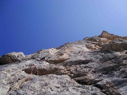 Hansjörg Auer - Gerhard Fiegl during the first free ascent of Colpa di Coda.