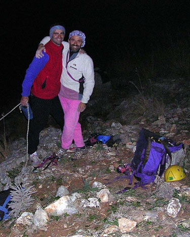 Il mio scanto libero Monte Gallo - Il mio scanto libero: Uscita di notte. Fabrice Calabrese e Eugenio Pinotti. Foto Maurizio Oviglia.