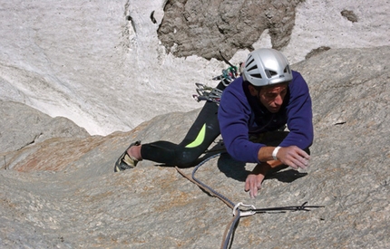 Opus Pocus Piz Seràuta - Opus Pocus: Michele Camin sul muro finale del secondo tiro.