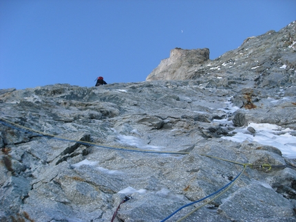 Via Bonatti - Cervino - Sulla via Bonatti, parete Nord, Cervino