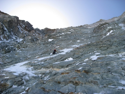 Via Bonatti - Cervino - Sulla via Bonatti, parete Nord, Cervino