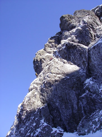 Superpsyco Monte Pennino, antecima del Monte Penna - Superpsyco: Sul terzo tiro di Superpsyco, Monte Pennino (ph Davide Chiesa)