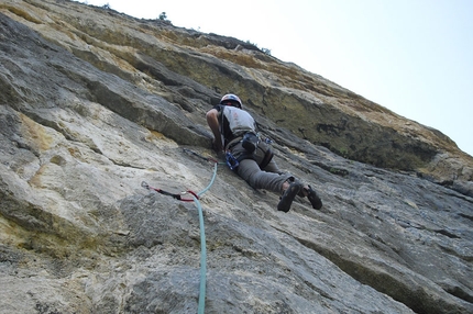 Cara Val Gadena - Cara: Alessio Roverato su L3 di Cara in Val Gadena (ph A. Carraro)