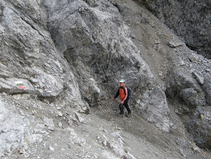 Traversata Piz Umbrail - Punta di Rims  Piz Umbrail - Traversata Piz Umbrail - Punta di Rims : Il tratto attrezzato sul sentiero dell'Umbrail