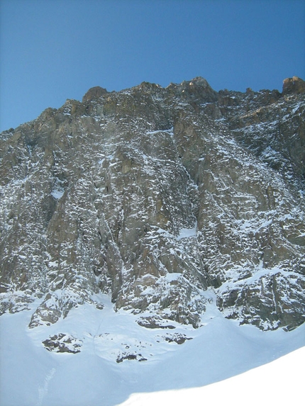 Cugnisiun zerò Monviso - Cugnisiun zerò: La parete di Cugnisiun zerò, Monviso, Parete Nord, Settore Nord Est