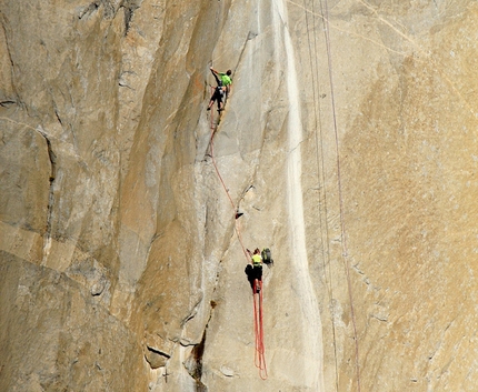 Tommy Caldwell - Tommy Caldwell on pitch 5, Dawn Wall, El Capitan, Yosemite