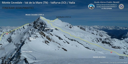 Cevedale - Cevedale: Il prospetto delle salite al Monte Cevedale