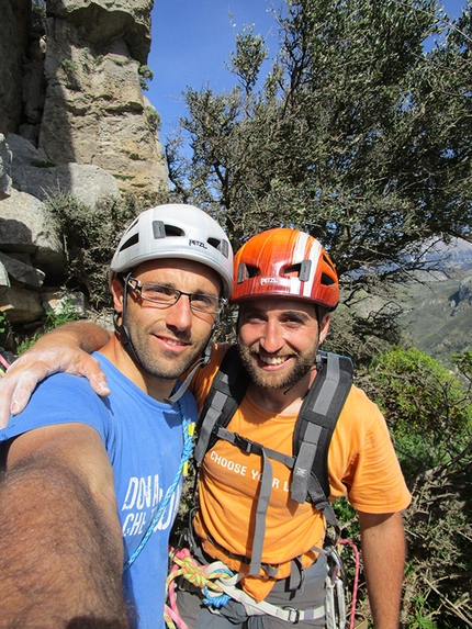 Libertà incondizionata Monte d'Oro (Madonie) - Libertà incondizionata: Massimo Flaccavento e Arturo Latina dopo la prima libera.