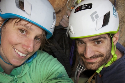 Spéléologie Caiat, Akchour - Spéléologie: Jasmin Biller and Armando Bodeo at the belay