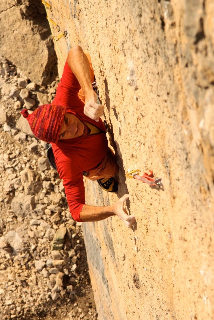 Climbing at Baule and Bilico - Manolo climbing at Bilico, Val Canali, Dolomites