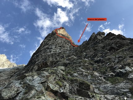 Cresta Albertini Colle delle Grandes Murailles - Cresta Albertini: Il pilastro centrale